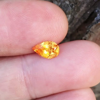 Natural Mandarin Spessartite Garnet — 1.42 ct, Nigeria, Pear Cut