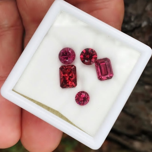 Natural Mixed Species Garnet — 6.36 ct total (5 pieces), Tanzania, Mixed Cuts