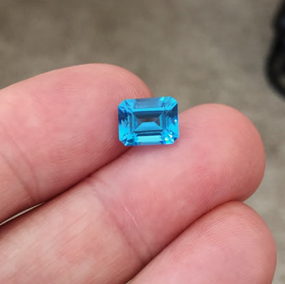 Natural Swiss Blue Topaz — 2.67 ct, Brazil, Emerald Cut (GL)