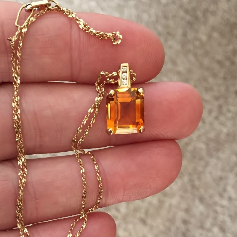 Fine Cut & Color! Brazil Citrine 14kt Pendant