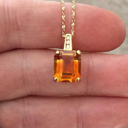 Fine Cut & Color! Brazil Citrine 14kt Pendant