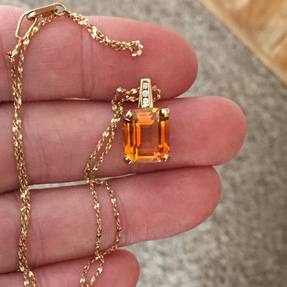 Fine Cut & Color! Brazil Citrine 14kt Pendant