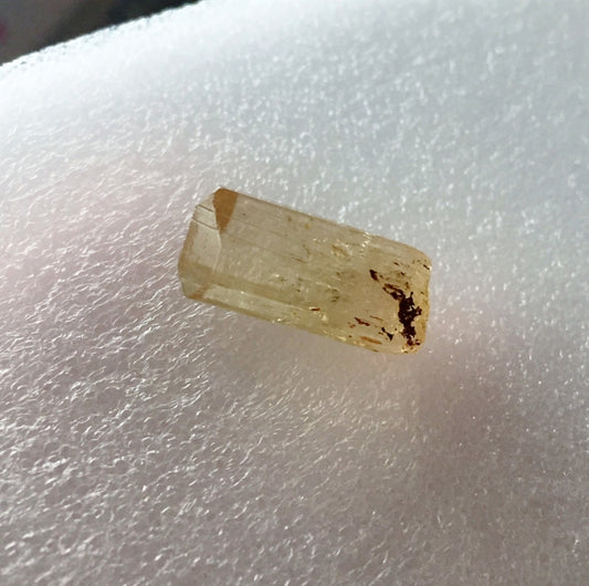 Facet Grade Yellow Scapolite / Wernerite Crystal Tanzania 17.13 Carat