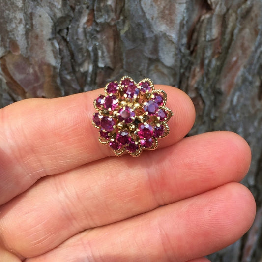 Antique Natural Ruby 14 kt Ring 4+ Carats of Rubies