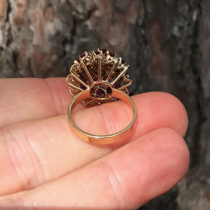 Antique Natural Ruby 14 kt Ring 4+ Carats of Rubies