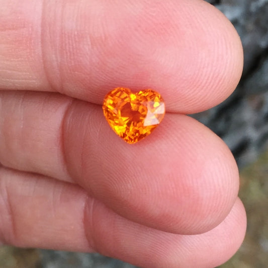 Natural Mandarin Spessartite Garnet — 3.20 ct, Nigeria, Heart Step Cut