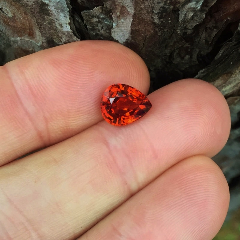 Natural Spessartite Garnet — 3.51 ct, Nigeria, Pear Step Cut