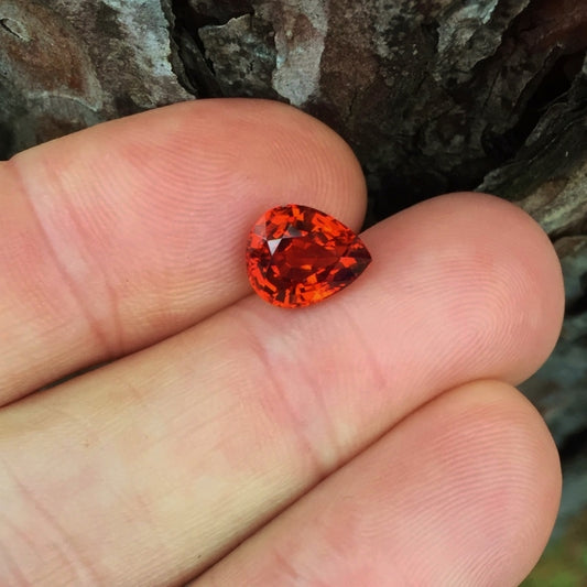 Natural Spessartite Garnet — 3.51 ct, Nigeria, Pear Step Cut