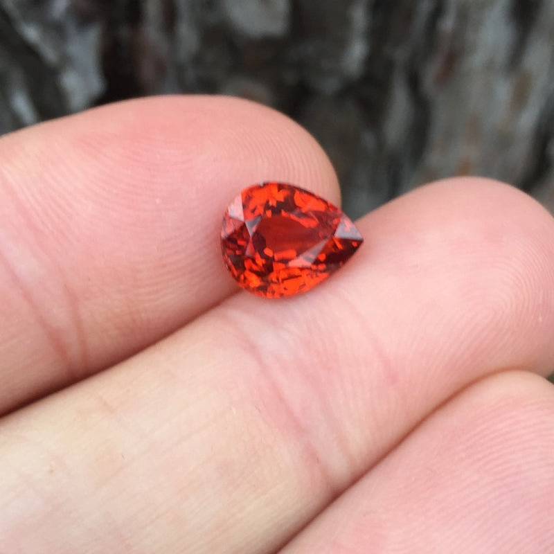 Natural Spessartite Garnet — 3.51 ct, Nigeria, Pear Step Cut