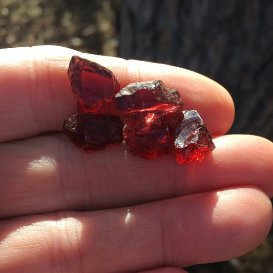 Natural Pyrope Garnet — 38.47 ct total (5 pieces), Tanzania, Facet Rough