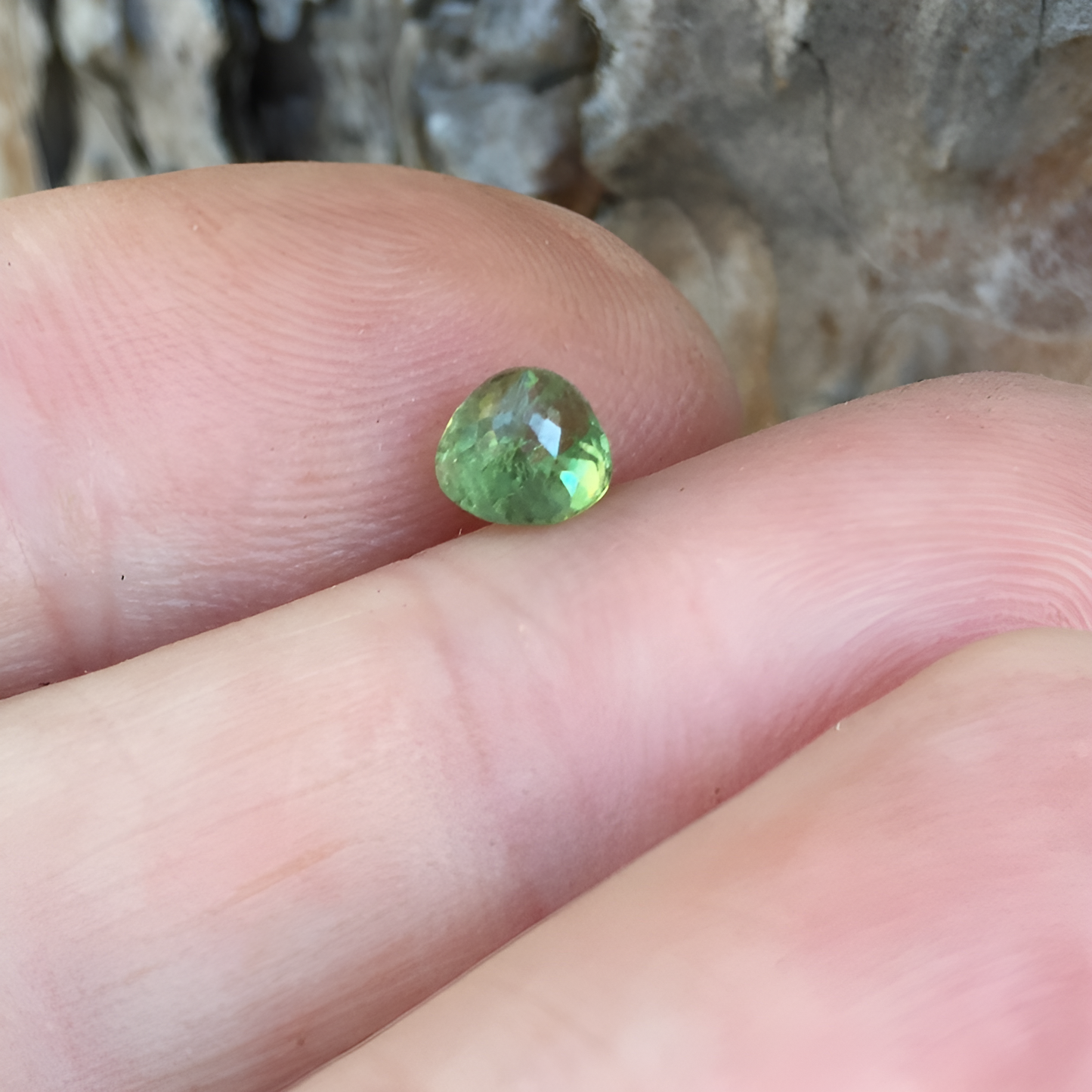 Natural Demantoid Garnet — 1.13 ct, Namibia, Portuguese Round Brilliant