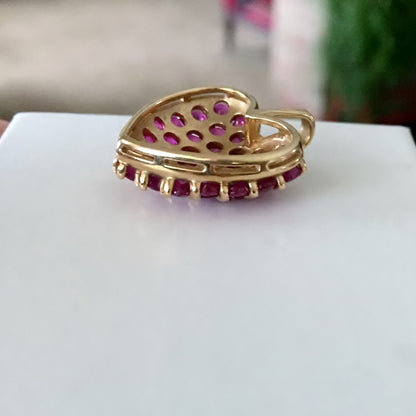 14 kt. Natural Unheated Burmese Ruby Heart Pendant