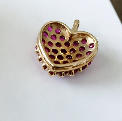 14 kt. Natural Unheated Burmese Ruby Heart Pendant