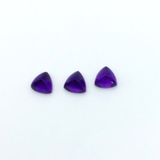 Natural Amethyst Cabochon Lot — 3 Pieces, 1.54 ct total, Brazil, Trillion