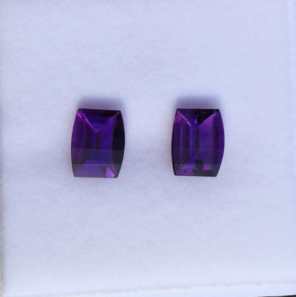 Natural Amethyst Pair — 4.08 ct total, Zambia, Opposed Bar Barrel