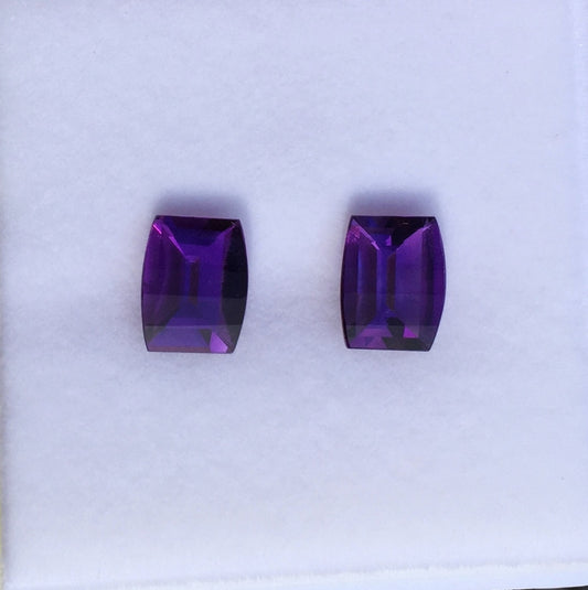 Natural Amethyst Pair — 4.08 ct total, Zambia, Opposed Bar Barrel