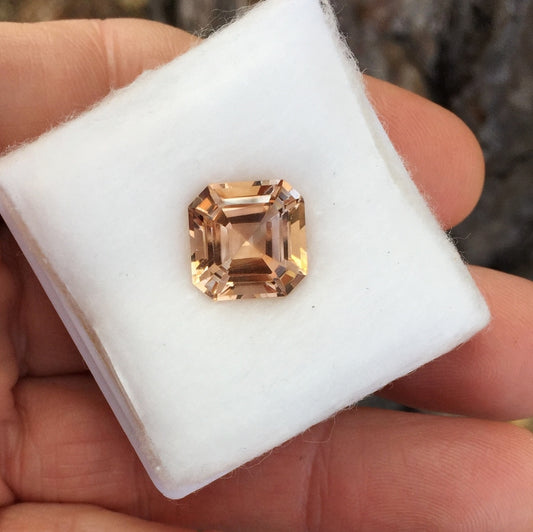 Natural Champagne Topaz — 9.63 ct, Pakistan, Octagon Emerald Cut (GL)