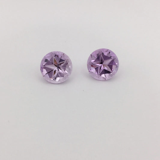Natural Amethyst Pair — 9.0 ct total, Brazil, Texas Star Round