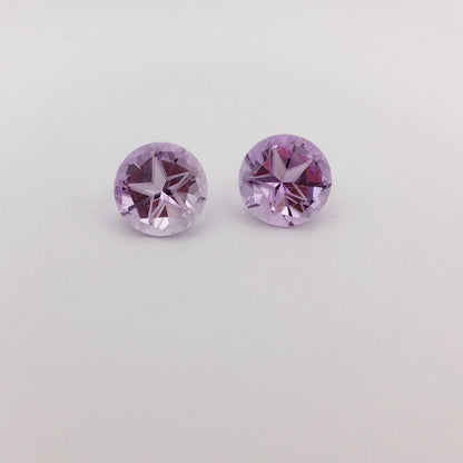 Natural Amethyst Pair — 9.0 ct total, Brazil, Texas Star Round