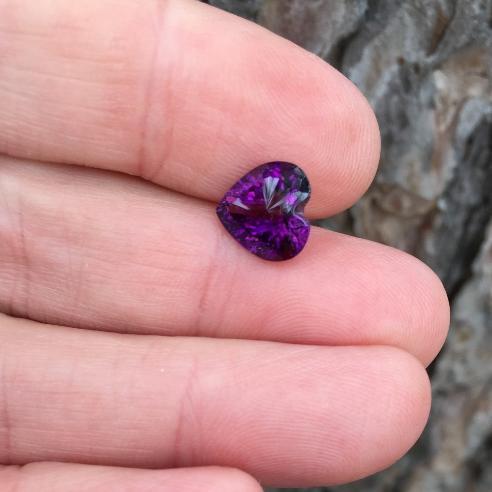 Natural Amethyst — 2.88 ct, Brazil, Heart Brilliant