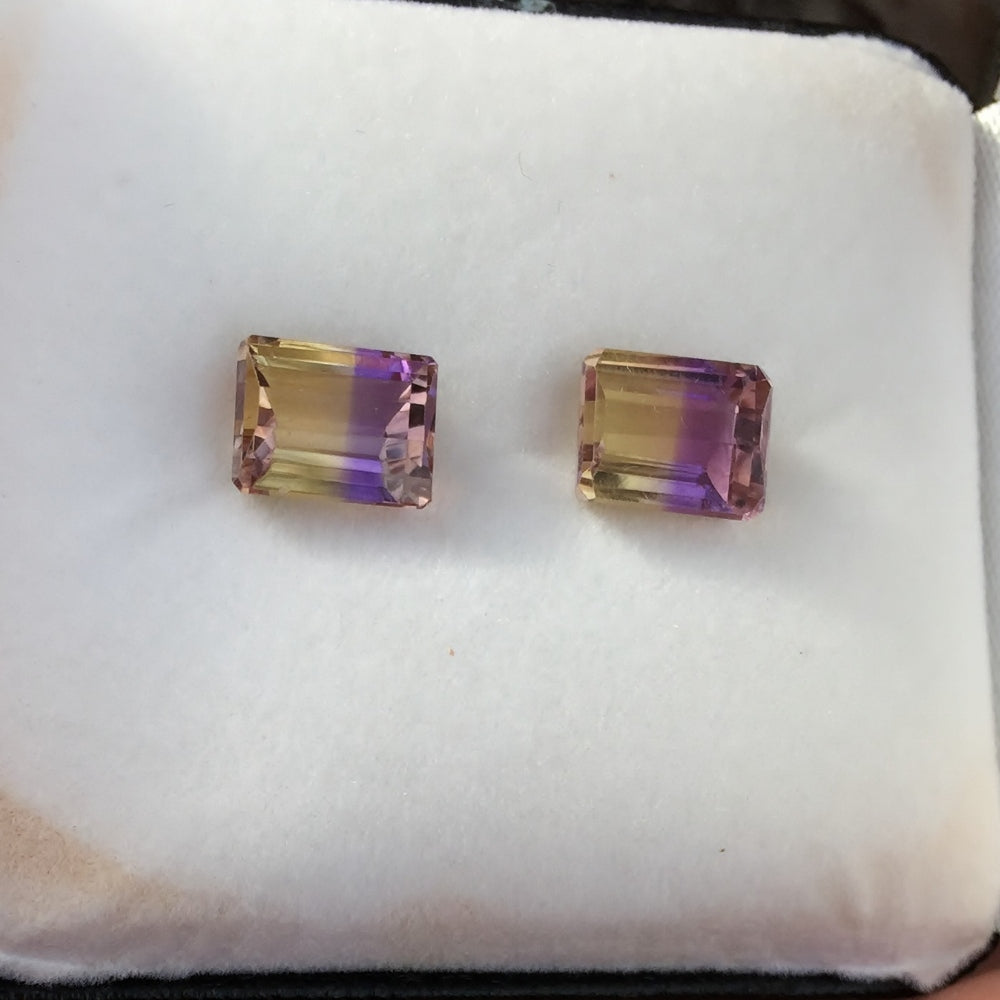 Bright Matched Pair Natural Ametrine Bolivia 6.16 Carats tw