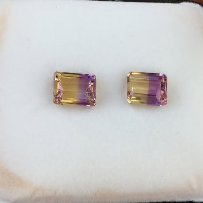 Bright Matched Pair Natural Ametrine Bolivia 6.16 Carats tw