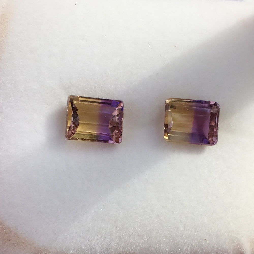 Bright Matched Pair Natural Ametrine Bolivia 6.16 Carats tw