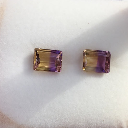 Bright Matched Pair Natural Ametrine Bolivia 6.16 Carats tw