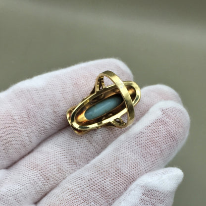 Estate Quality! Rare Red Fire Australian Opal Ring 14K