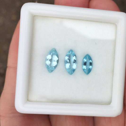 Natural Fine Blue Aquamarine Lot Brazil 2.40 Carats