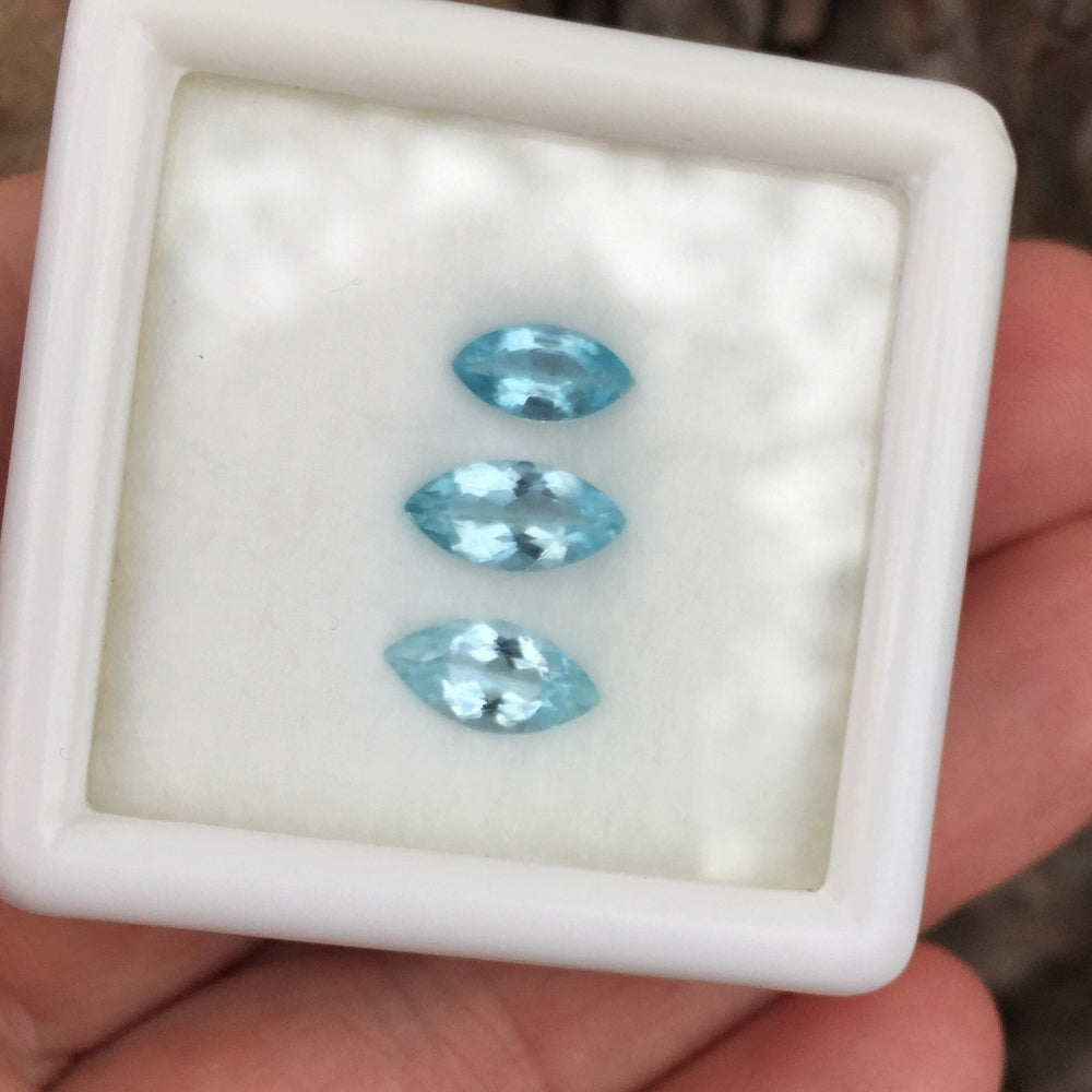 Natural Fine Blue Aquamarine Lot Brazil 2.40 Carats