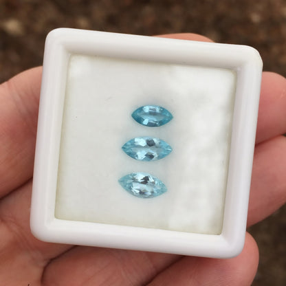 Natural Fine Blue Aquamarine Lot Brazil 2.40 Carats