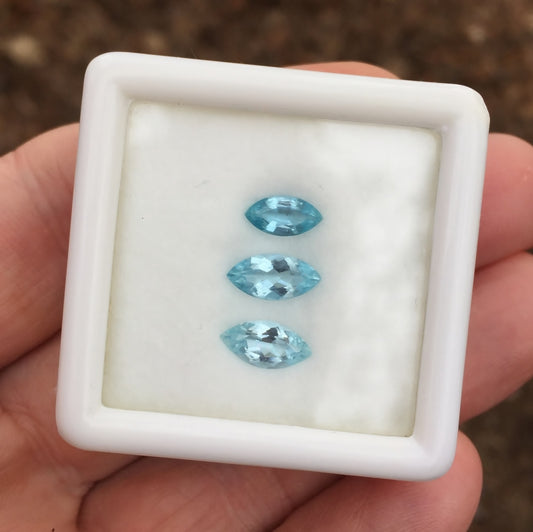 Natural Fine Blue Aquamarine Lot Brazil 2.40 Carats