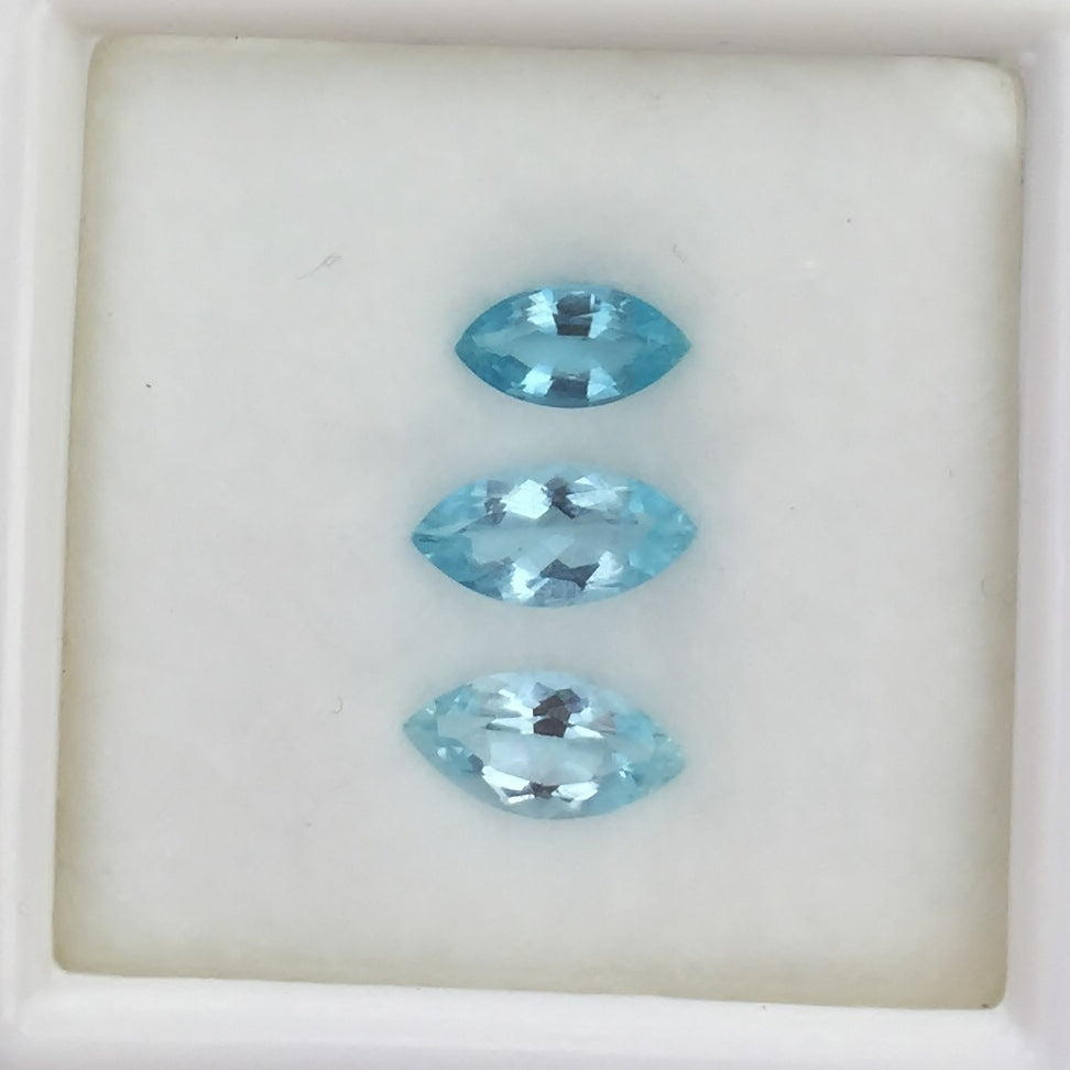 Natural Fine Blue Aquamarine Lot Brazil 2.40 Carats