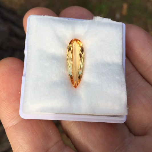 Natural Imperial Topaz — 5.46 ct, Ouro Preto, Brazil, Elongated Pear (GL)