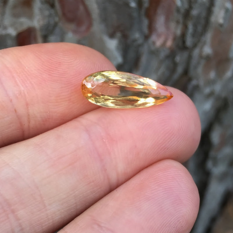 Natural Imperial Topaz — 5.46 ct, Ouro Preto, Brazil, Elongated Pear (GL)