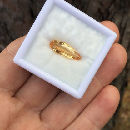 Natural Imperial Topaz — 5.46 ct, Ouro Preto, Brazil, Elongated Pear (GL)