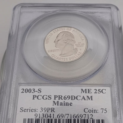 2003- ME 25C PCGS PR69DCAM Maine