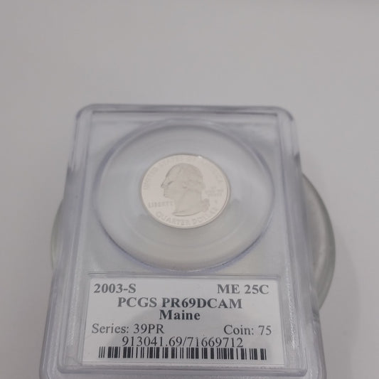 2003- ME 25C PCGS PR69DCAM Maine