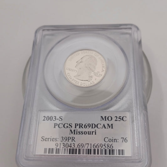 2003-S MO 25C PCGS PR69DCAM Missouri