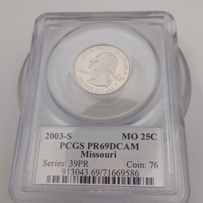 2003-S MO 25C PCGS PR69DCAM Missouri