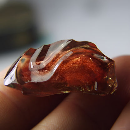 Natural Bi-Color Oregon Sunstone — 35.86 ct, Oregon, Carved (GL)