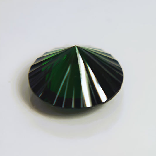 Concave Cut Deep Green Tsavorite Garnet Kenya 4.46 carats GL