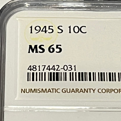 Mercury Dime 1945 s 10C MS 65 4817442-031