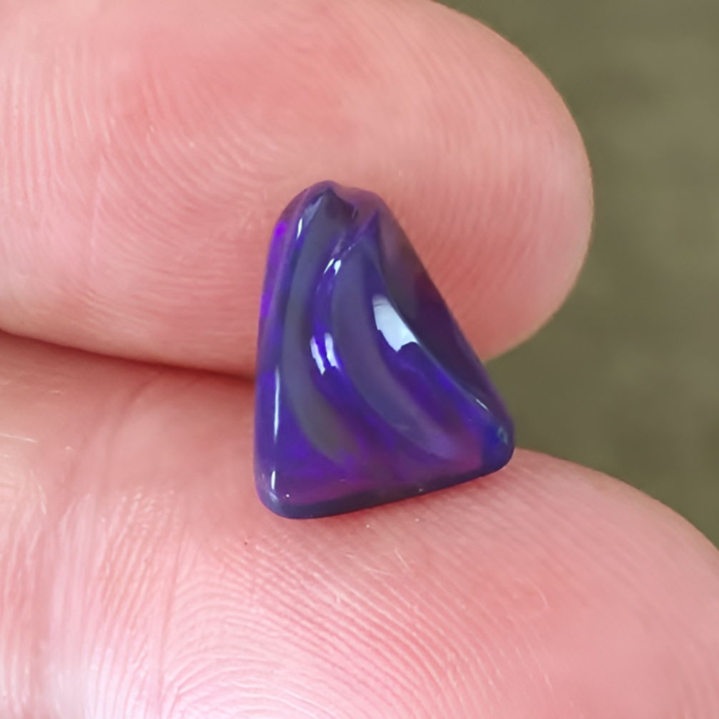 Sherris Cottier Shank Carved Australian Black Opal 4.75 Carat