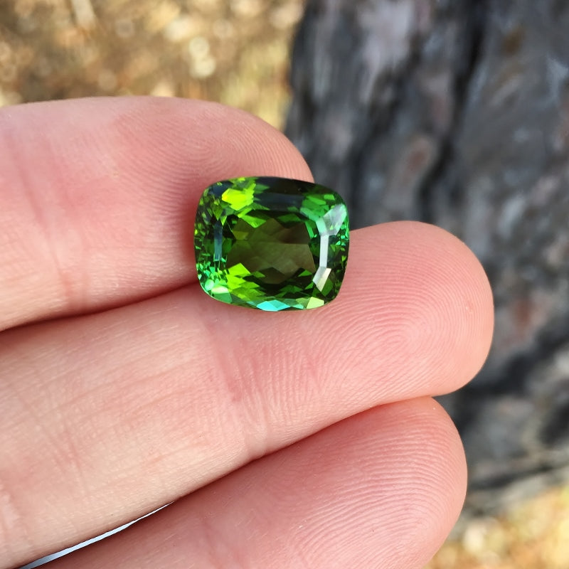 Fine Color & Bright!  Dichroic Green Tourmaline Nigeria 7.71 ct