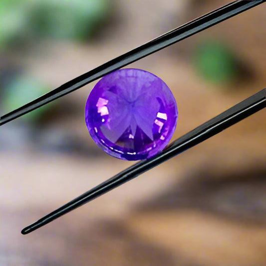 Natural Amethyst — 8.66 ct, Bolivia, Rim-Fire Brilliant (Butterfly Pavilion)