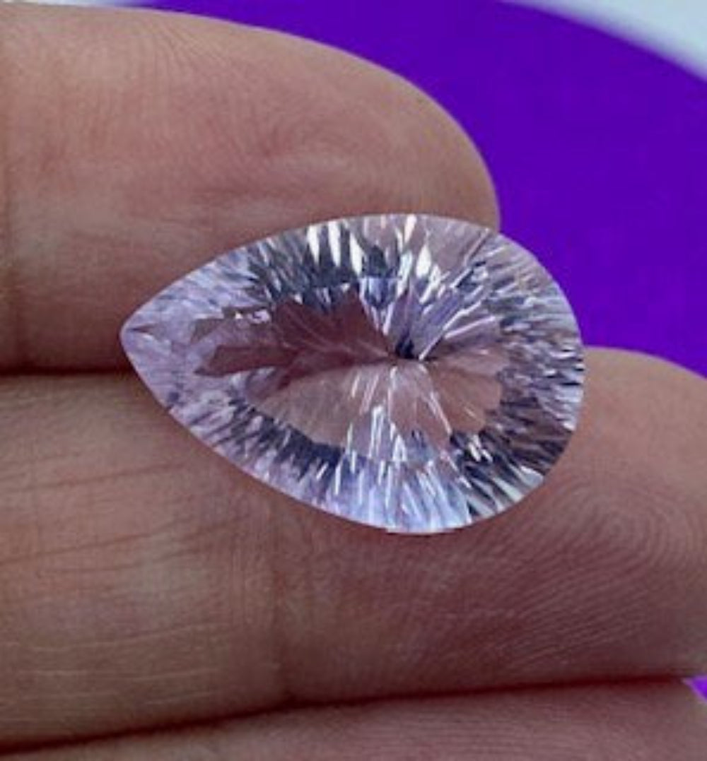 Natural Amethyst — 10.97 ct, Brazil, Concave Pear