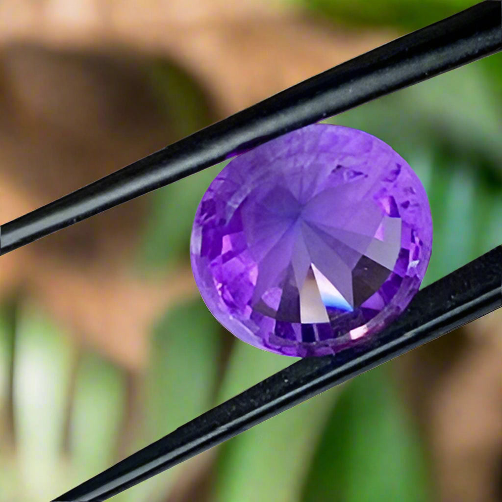Natural Amethyst — 8.66 ct, Bolivia, Rim-Fire Brilliant (Butterfly Pavilion)