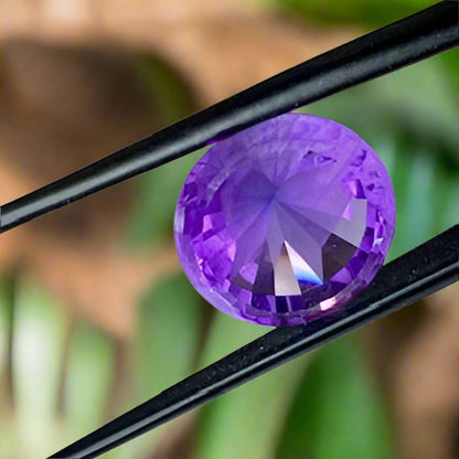 Natural Amethyst — 8.66 ct, Bolivia, Rim-Fire Brilliant (Butterfly Pavilion)